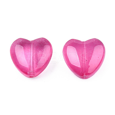 Transparent Spray Painted Glass Beads GLAA-N035-030-C08-1