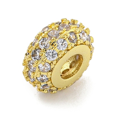 Rack Rack Plating Brass Micro Pave Cubic Zirconia Beads KK-B091-03-1