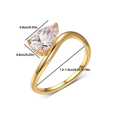 Brass Pave Single Cubic Zirconia Finger Rings for Women ZK8046-5-1
