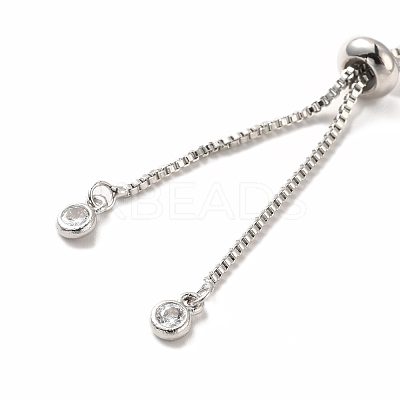 Real Platinum Plated Half Finished Brass Rhinestone Box Chains Bracelet MAK-M026-01P-1