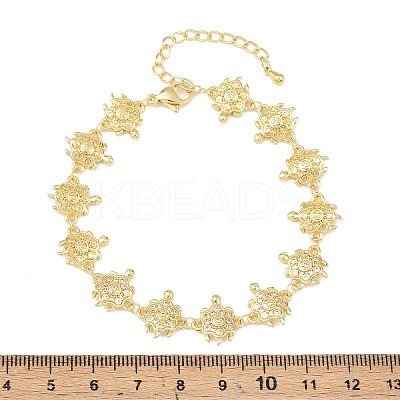 Brass Micro Pave Clear Cubic Zirconia Link Chain Bracelets for Women BJEW-A090-11D-G-1