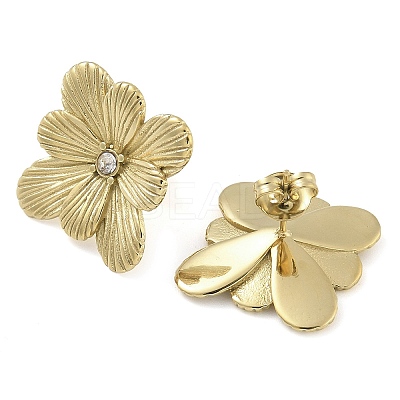 Ion Plating(IP) 304 Stainless Steel Stud Earrings EJEW-B109-05G-1