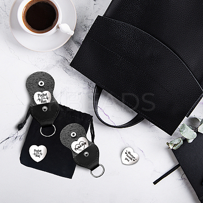 Heart Double-Sided Engraved Stainless Steel Commemorative Decision Maker Coin Set AJEW-GL0002-01I-1