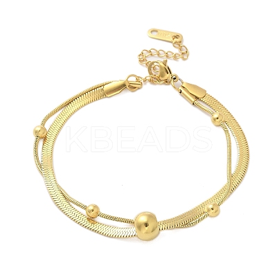 304 Stainless Steel Chain Bracelets BJEW-C084-08G-1