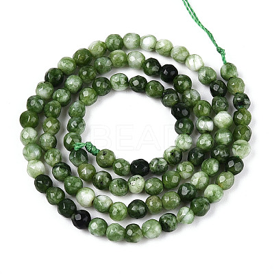 Dyed Natural White Jade Beads Strands X-G-T139-4mm-60-18-1