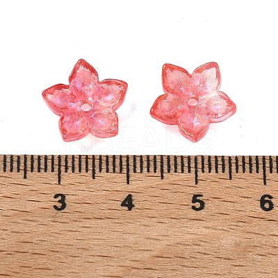 Two Tone Transparent Glass Bead Cap GLAA-H041-01D-1