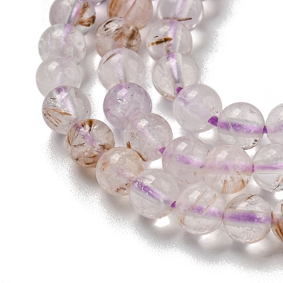 Natural Purple Rutilated Quartz Beads Strands G-B099-C01-01-1