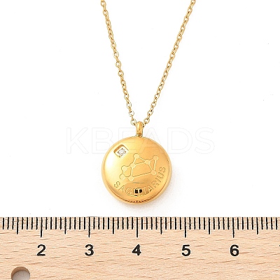 304 Stainless Steel Clear Cubic Zirconia Constellation Pendant Necklaces NJEW-R021-02G-05-1