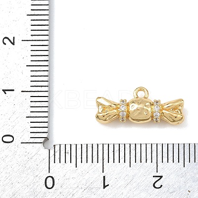 Brass Micro Pave Clear Cubic Zirconia Pendants KK-G545-11G-1