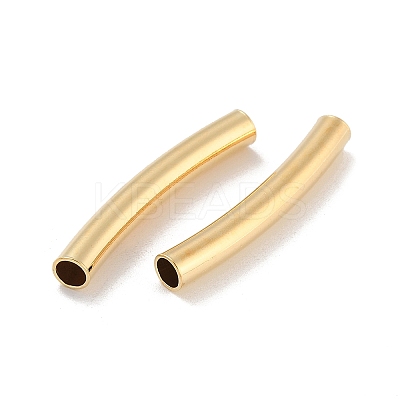 Brass Curved Tube Beads KK-H503-04G-02-1