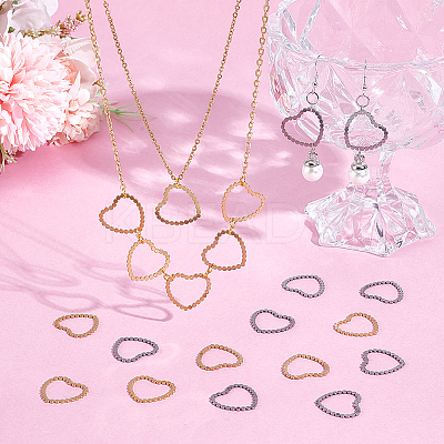 40Pcs 2 Colors 201 Stainless Steel Linking Rings STAS-UN0062-08-1