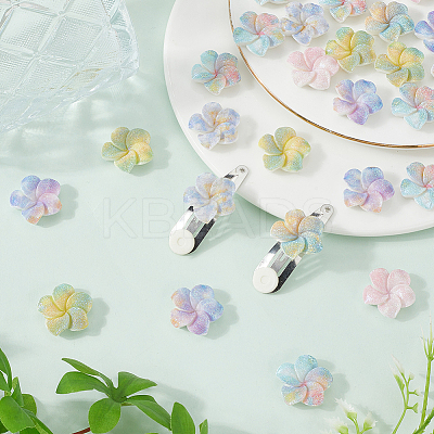 60Pcs 6 Colors Oapque Resin Decoden Cabochons RESI-SC0005-82-1