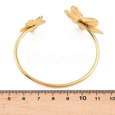 304 Stainless Steel Cuff Bangles for Women BJEW-G777-01G-1