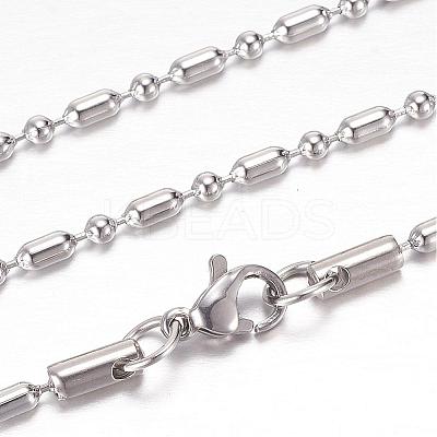 Tarnish Resistant 304 Stainless Steel Ball Chain Necklaces STAS-G083-43P-1
