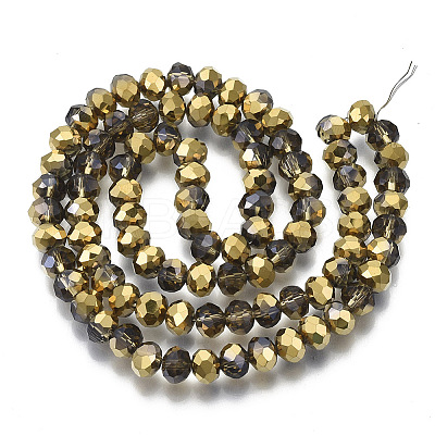 Electroplate Transparent Glass Beads Strands EGLA-A034-T8mm-N20-1