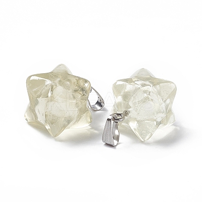 Natural Lemon Quartz Pendants G-C002-02F-1