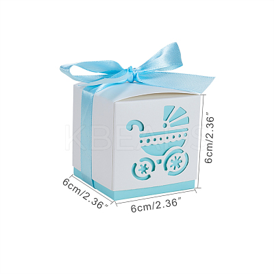 Hollow Stroller BB Car Carriage Candy Box wedding party gifts with Ribbons CON-BC0004-97D-1
