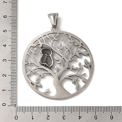 304 Stainless Steel Rhinestone Pendants STAS-U001-02AS-1