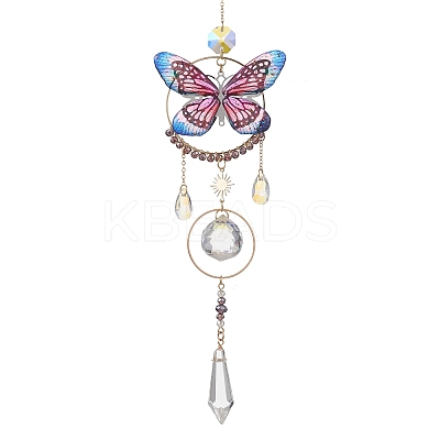 Stainless Steel Resin Butterfly Suncatcher HJEW-TA00451-01-1