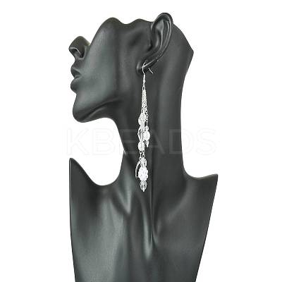 Brass Heart Dangle Earrings EJEW-FS00043-1