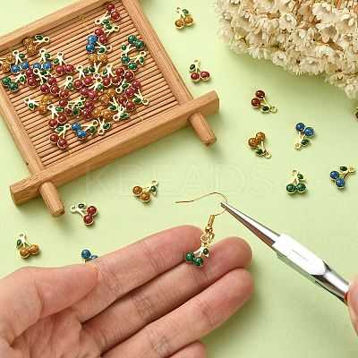 50Pcs Rack Plating Brass Enamel Pendants ENAM-CJ0004-04-1