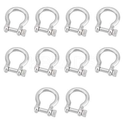 10Pcs 304 Stainless Steel D-Ring Anchor Shackle Clasps STAS-UN0039-91-1