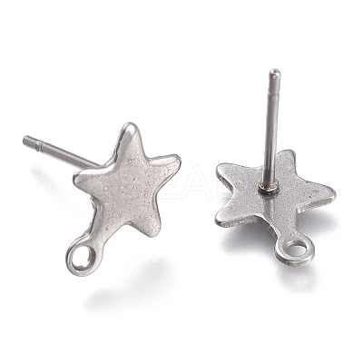 Non-Tarnish 304 Stainless Steel Stud Earring Findings X-STAS-K212-05P-1