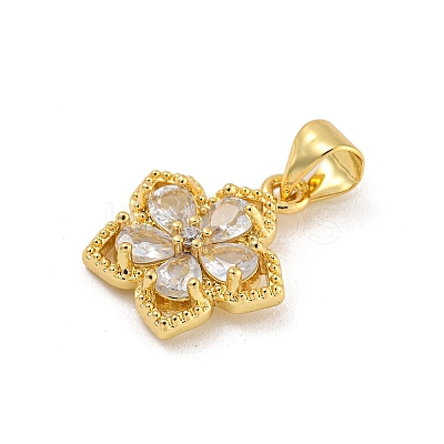 Rack Plating Brass Micro Pave Cubic Zirconia Pendants KK-G513-17G-1