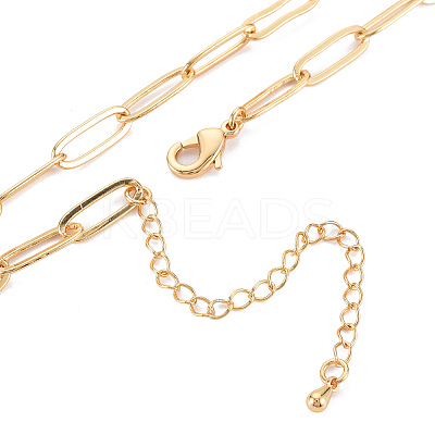 Brass Paperclip Chain Necklace Making X-KK-S356-575-NF-1