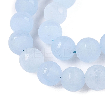 Frosted Natural White Jade Beads Strands G-T138-10mm-209C-1