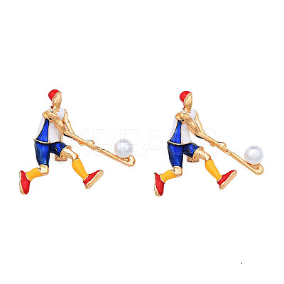 Hockey Enamel Pin with ABS Plastic Pearl JEWB-N007-171-1