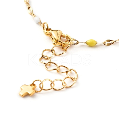 304 Stainless Steel Enamel Link Chains Bracelets BJEW-JB06336-1