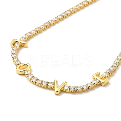 Clear Cubic Zirconia Chains Necklace for Girl Women Gift NJEW-A005-04G-1