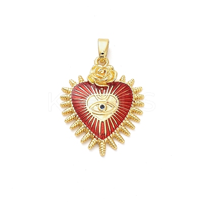 Brass Micro Pave Cubic Zirconia Pendants KK-M314-09G-02-1