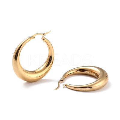 Ion Plating(IP) 304 Stainless Steel Hoop Earrings X-EJEW-O096-45G-1