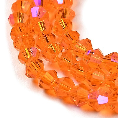 Transparent Electroplate Glass Beads Strands GLAA-F029-4mm-D11-1