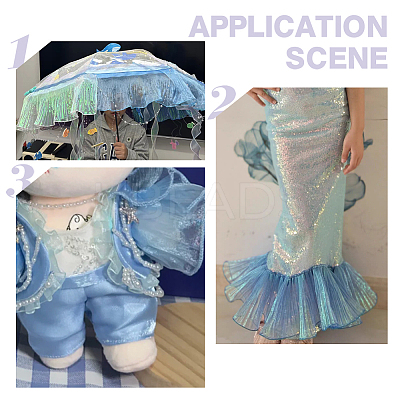 10M Iridescent Organza Pleated Lace Ribbon OCOR-HY0002-34D-1