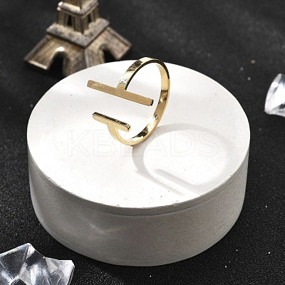 304 Stainless Steel Open Cuff Rings for Women RJEW-S395-02G-1