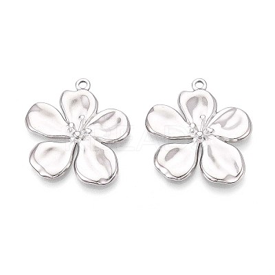 304 Stainless Steel Flower Pendants X-STAS-T067-30P-1