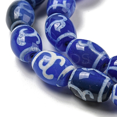 Blue Tibetan Style dZi Beads Strands TDZI-NH0001-C07-01-1