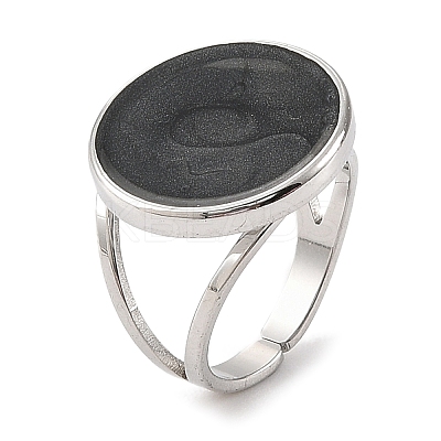 304 Stainless Steel Enamel Open Cuff Rings for Women RJEW-F166-53P-02-1
