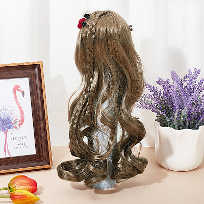 PP Plastic Long Wavy Curly Hairstyle Doll Wig Hair DIY-WH0304-260-1