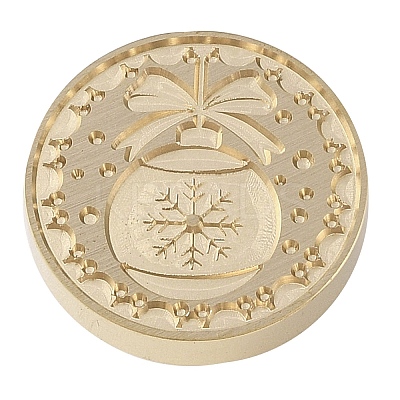 Christmas Series Wax Seal Brass Stamp Head LS-AJEW-M037-01G-12-1