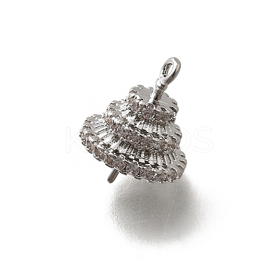 Brass Micro Pave Cubic Zirconia Cup Peg Bails KK-K378-52P-1