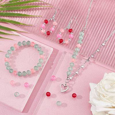 4 Strands 4 Colors Spray Painted Glass Beads Strands FGLA-PH0001-02-1