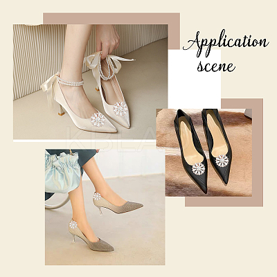 AHADEMAKER 2Pcs Detachable Flower Shoe Decoration AJEW-GA0004-25-1