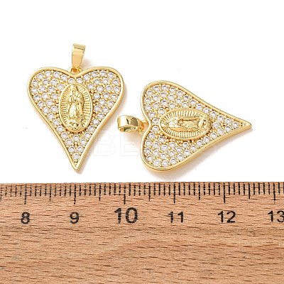 Brass Micro Pave Clear Cubic Zirconia Pendants CU-CBA9AB3-38G-1