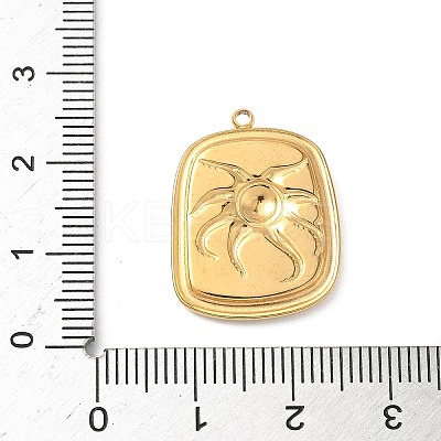 304 Stainless Steel Epoxy Resin with Natural Shell and Sequins Inside Pendants STAS-L026-17G-O04-1