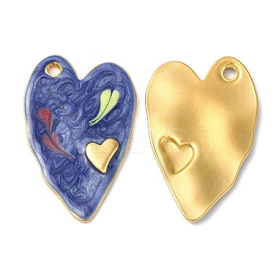 304 Stainless Steel Enamel Pendants STAS-K256-03G-02-1