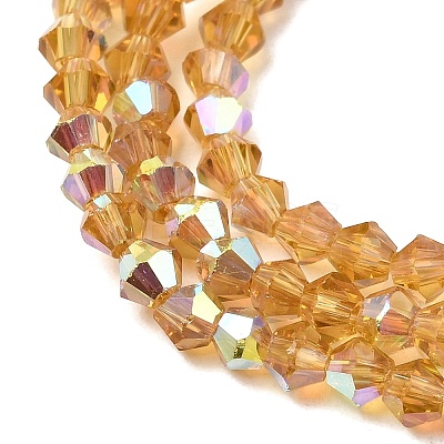 AB Color Plated Transparent Glass Beads Strands GLAA-G127-01F-1